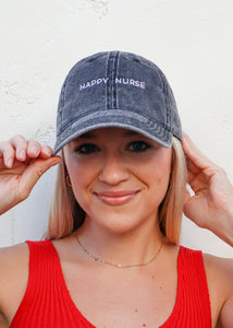 Simply “Happy” Stitched Relaxed Unisex Baseball Cap