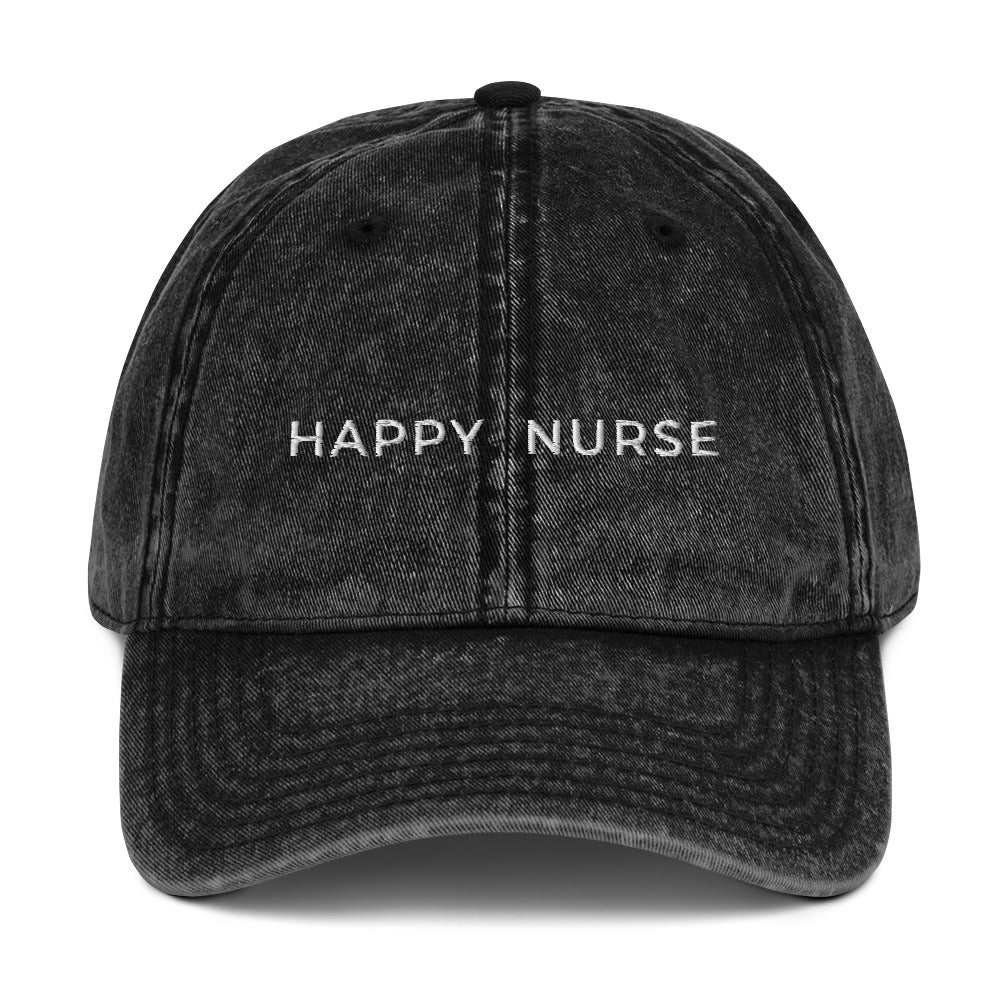 Simply “Happy” Stitched Relaxed Unisex Baseball Cap